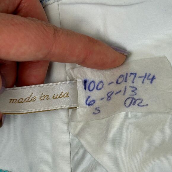 Helen Jon Aqua Blue White Bikini Halter Top Tie Bottom 2 Piece Swimsuit Sz S M - Picture 12 of 13